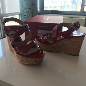 Salvatore Ferragamo Women Persy Wedges Sandals 8B